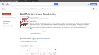 
                            11. Social Media Marketing und Recht, 2. Auflage