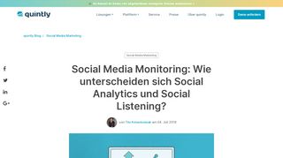 
                            10. Social Media Monitoring: Wie unterscheiden sich Social ... - Quintly