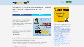 
                            10. Social Media Productivity Twitter Chat with Aaron Lee @AskAaronLee ...