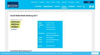 
                            12. Social Media Week Hamburg 2017: Bundesverband Digitale ...