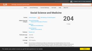 
                            6. Social Science and Medicine - SCImago
