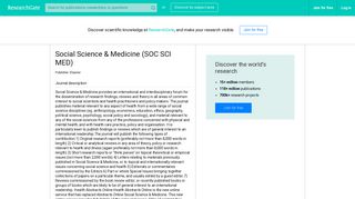 
                            4. Social Science & Medicine | RG Impact Rankings 2018 and 2019