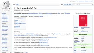 
                            3. Social Science & Medicine - Wikipedia