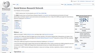 
                            3. Social Science Research Network - Wikipedia