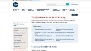 
                            7. Social Security Questions - USA.gov