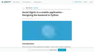 
                            12. Social SignIn in a mobile application – Designing the backend in Python