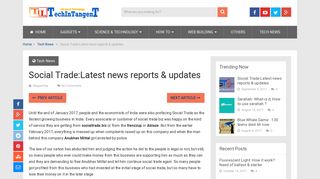 
                            13. Social Trade:Latest news reports & updates - TechInTangent