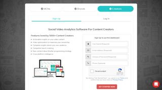 
                            9. Social Video Analytics Dashboard : Log In or Sign Up for Free | Vidooly