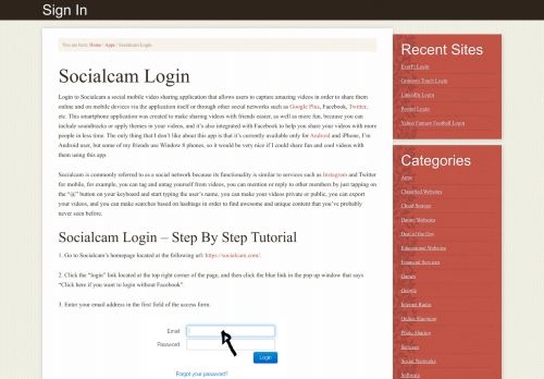 
                            4. Socialcam Login – Socialcam.com Account Sign In - Signin.co