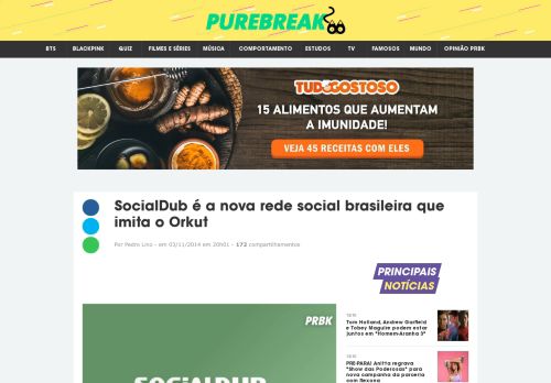 
                            3. SocialDub é a nova rede social brasileira que imita o Orkut - Purebreak