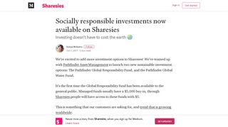 
                            12. Socially responsible investments now available on Sharesies - Medium