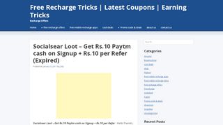 
                            2. Socialsear Loot – Get Rs.10 Paytm cash on Signup + Rs.10 per Refer ...