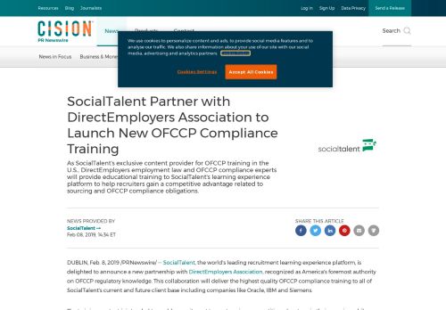 
                            12. SocialTalent Partner with DirectEmployers Association to Launch New ...