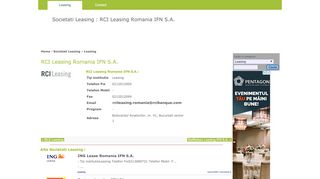 
                            5. Societate Leasing : RCI Leasing Romania IFN S.A.
