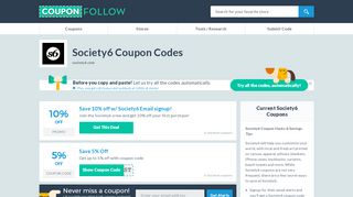 
                            10. Society6.com Coupon Codes 2019 (40% discount) - February ...