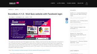 
                            5. SocioQuiz v1.1.2 - Viral Quiz website with Facebook login » Premium ...