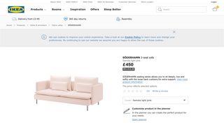 
                            10. SÖDERHAMN 3-seat sofa Samsta light pink - IKEA