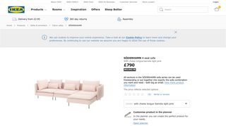 
                            9. SÖDERHAMN 4-seat sofa With chaise longue/samsta light pink - IKEA