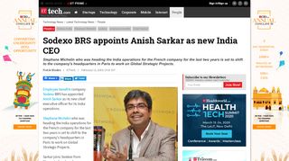 
                            7. Sodexo BRS appoints Anish Sarkar as new India CEO - ET Tech