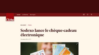 
                            10. Sodexo lance le chèque-cadeau électronique | Mon Argent - L'Echo