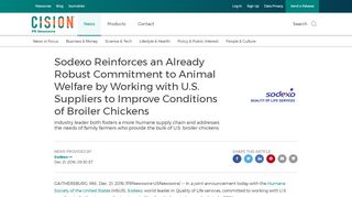 
                            13. Sodexo Reinforces an Already Robust Commitment to Animal Welfare ...