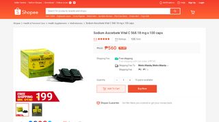 
                            9. Sodium Ascorbate Vital C 568.18 mg x 100 caps | Shopee Philippines