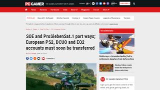 
                            12. SOE and ProSiebenSat.1 part ways; European PS2, DCUO and EQ2 ...