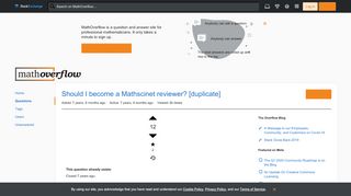 
                            7. soft question - Should I become a Mathscinet reviewer? - MathOverflow
