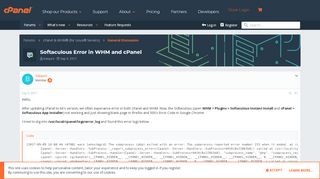 
                            7. Softaculous Error in WHM and cPanel | cPanel Forums