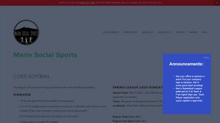 
                            7. SOFTBALL - COED (18+) — Marin Social Sports