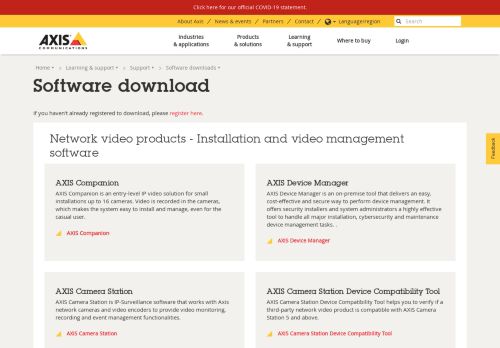 
                            4. Software download | Axis Communications