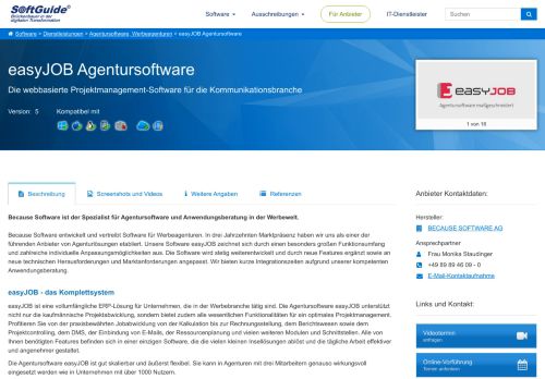 
                            12. Software: easyJOB Agentursoftware - Softguide