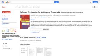 
                            6. Software Engineering for Multi-Agent Systems IV: Research ...