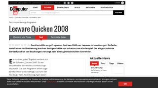 
                            12. Software für Online-Banking: Lexware Quicken 2008 - COMPUTER BILD