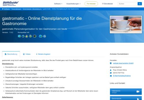 
                            13. Software: gastromatic - Online Dienstplanung für die Gastronomie ...