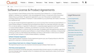 
                            9. Software License & Product Agreements | Quest