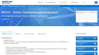 
                            5. Software: MGVO - Online Vereinsmanagementsystem ... - SoftGuide