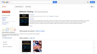 
                            4. Software Testing: A Self-Teaching Introduction - Google बुक के परिणाम