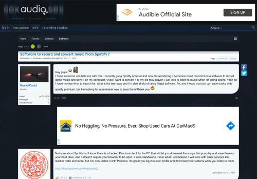 
                            10. Software to record and convert music from Spotify ? | AudioSEX ...
