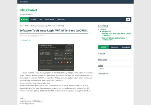 
                            3. Software Tools Auto Login Wifi.id Terbaru (WORK!!!) - INFOShareIT