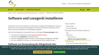 
                            3. Software und Lesegerät installieren - myCIVIS - Südtiroler Bürgernetz