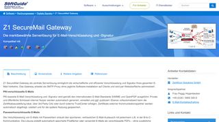 
                            9. Software: Z1 SecureMail Gateway - Verschlüsselung - Softguide