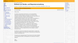 
                            10. Software zur Geräte- und Reparaturverwaltung - Mikrocontroller.net