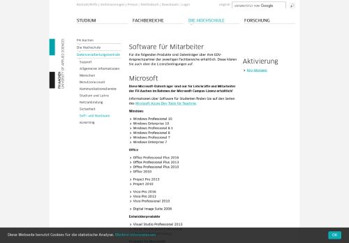 
                            2. Softwarebeschaffung - FH Aachen