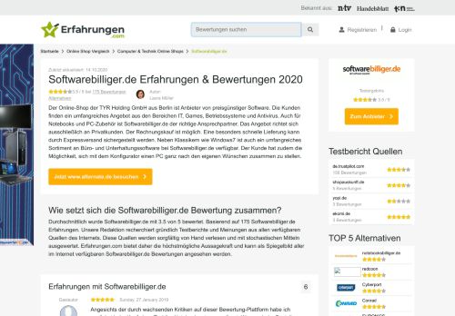 
                            12. ᐅ Softwarebilliger.de Erfahrungen aus 5.338 Bewertungen » 4.6/5 im ...