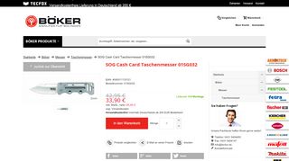 
                            4. SOG Cash Card Taschenmesser 01SG032 online bestellen | Tecfox