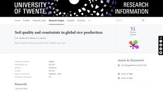 
                            13. Soil quality and constraints in global rice production — University of ...