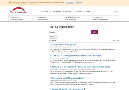 
                            4. Sök på webbplatsen - Sök - Migrationsverket