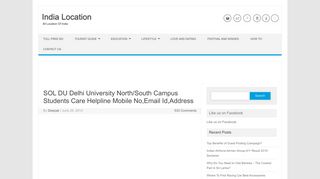 
                            10. SOL DU Student Enquiry Number/SOL North campus address