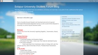 
                            8. Solapur University Student Forum Blog: Services in eSuvidha Login